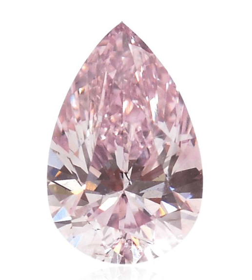 0.38 carat Purple Pink pear shaped diamond